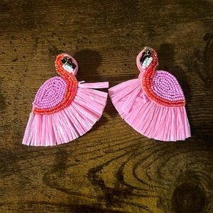 Flamingo beaded earrings